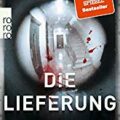 a book cover with a white door and red paint