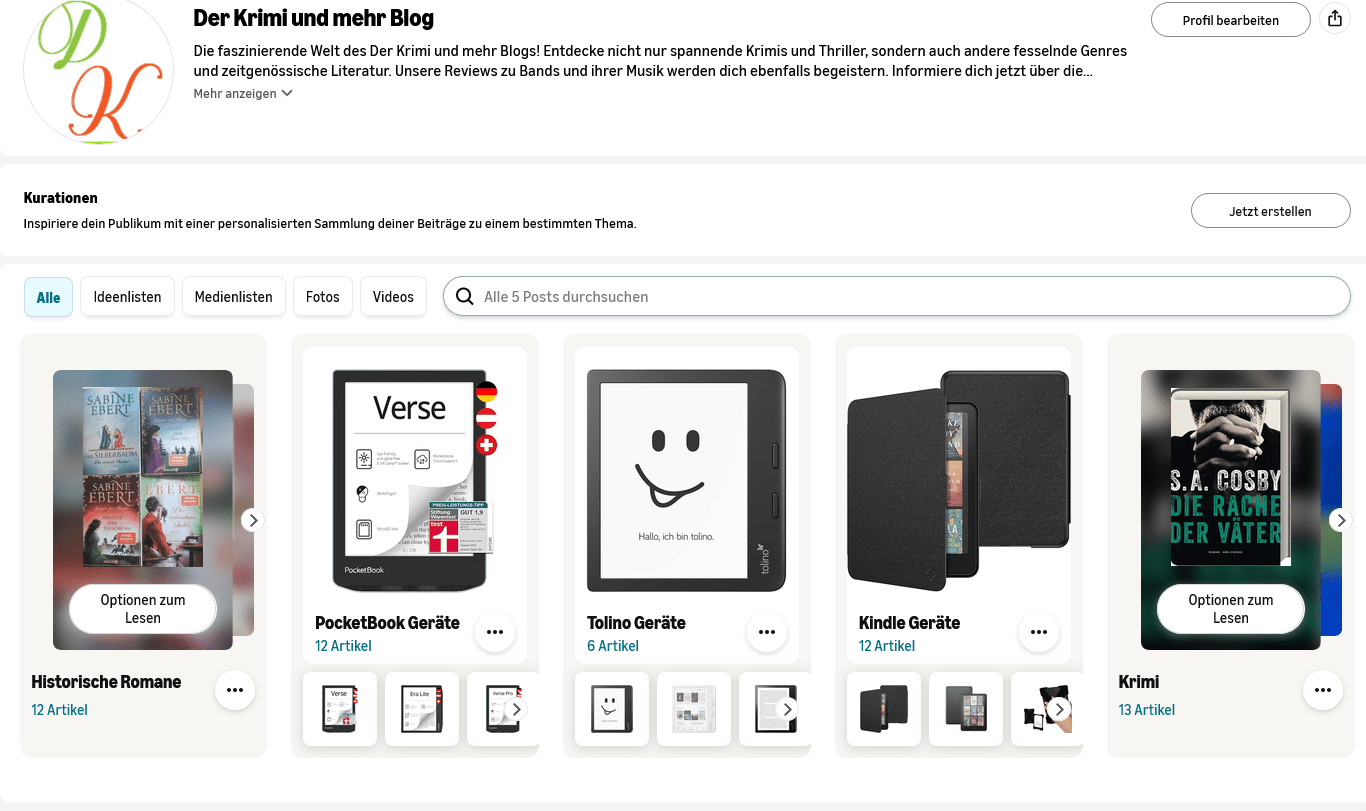 Die Amazon Seite von Der Krimi und mehr Blog